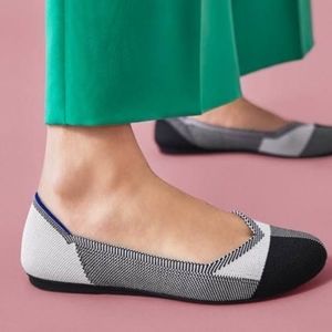 NWT, Rothys in box. The flat in dark blue and white. Size 7.5